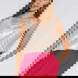 Blizgi palaidinė be rankovių moterims Nife