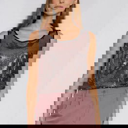 Blizgi palaidinė be rankovių Nife