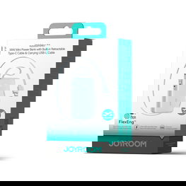Išorinė baterija 10000mAh 35W su USB-C ir Lightning laidais