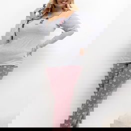 Moteriška pižama plius dydžio Forever Pink