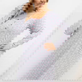 Moteriška naktinukė ilgomis rankovėmis Plus Size Forever Pink