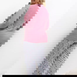 Moteriška pižama ilgomis rankovėmis Plus Size Forever Pink