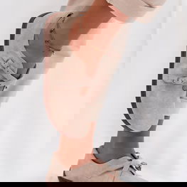 Moteriški zomšiniai loaferiai su dirželiais šviesiai smėlio spalvos Zazoo