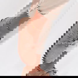 Moteriški barefoot stiliaus zomšiniai mokasinai su dirželiais smėlio spalvos Zazoo