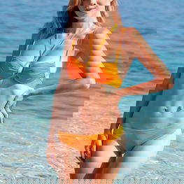 Bliss oranžinės spalvos maudymosi kostiumėlis