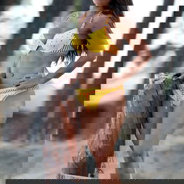 Geltonas Primavera maudymosi kostiumėlis