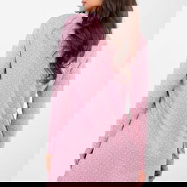 Moteriška naktinukų suknelė ilgomis rankovėmis Forever Pink