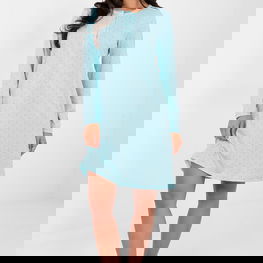 Moteriška naktinukų suknelė ilgomis rankovėmis Forever Pink