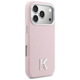 Dėklas telefonui iPhone 17 Pro Max su MagSafe rožinės spalvos Karl Lagerfeld