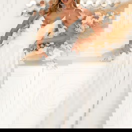 Moteriška ilga vakarinė suknelė balta Bicotone