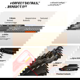 Telefono dėklas Supcase Samsung Galaxy S26 Ultra, raudona ir juoda