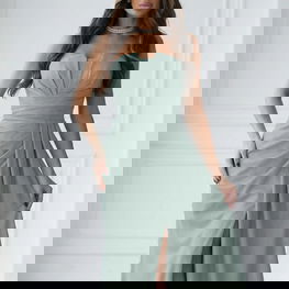 Ilga vakarinė suknelė moterims, šviesiai žalia Bicotone