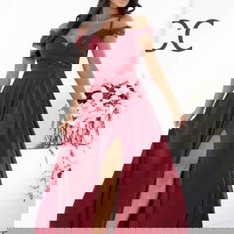 Ilga suknelė moterims, tamsiai raudona