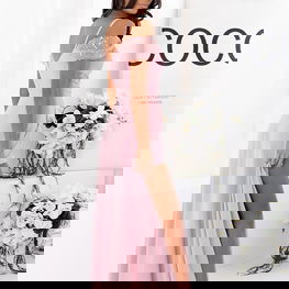 Ilga suknelė moteriška, rožinė