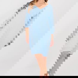 Suknelė su įleistinėmis kišenėmis 3/4 rankovėmis