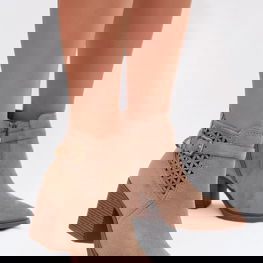 Moteriški aulinukai iš dirbtinės zomšos 7,5 cm kulnas JEZZI