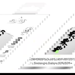 Galinės kameros apsauginis stiklas S26/S26 Plus, juodas rėmelis Puro