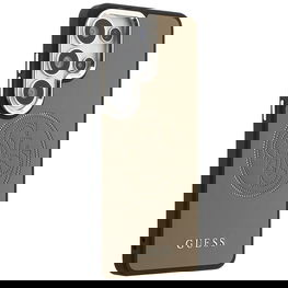 Dėklas Samsung Galaxy S26 Ultra su MagSafe, perforuotas, brązinis Guess