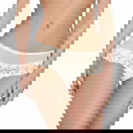 Tanga iš poliamido ir elastano, kreminės spalvos