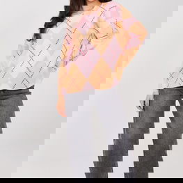 Moteriškas džemperis laisvo silueto iš medvilnės ir poliesterio (70/30)