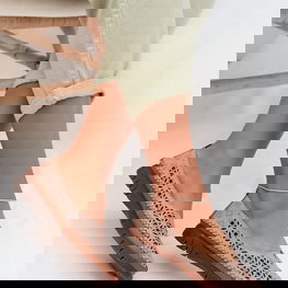 Moteriškos balerinos iš natūralios odos rožinės Sergio Leone