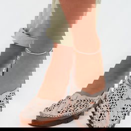 Moteriškos balerinos iš natūralios odos pilkos Sergio Leone