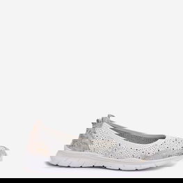 Moteriškos ažūrinės balerinos iš natūralios odos baltos S.Barski