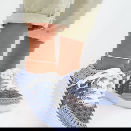 Moteriški mokasinai pintu viršumi mėlyni D&A