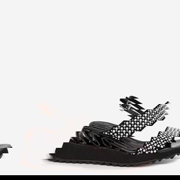 Moteriška basutė iš zomšos ir natūralios odos, juoda D&A