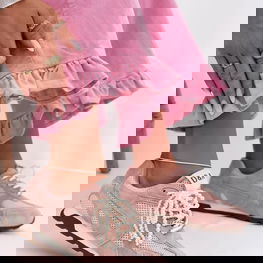 Sportbačiai moteriški iš zomšos, rožiniai