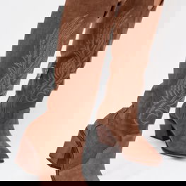 Moteriški ilgaauliai batai iš natūralios zomšos su užtrauktuku Zazoo