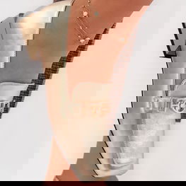 Moteriški mokasinai iš natūralios odos su auksiniu akcentu D&A