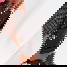 Šlepetės iš natūralios odos su auksinėmis detalėmis D&A