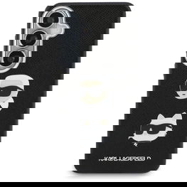 Dėklas Samsung Galaxy S26+ juodas Saffiano Double Heads Metal Karl Lagerfeld