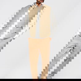 Vyriška dygsniuota liemenė smėlio spalvos, persikų efektas Ombre