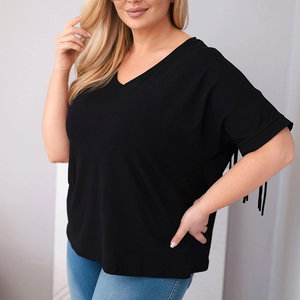 Palaidinė V formos iškirpte oversize juoda