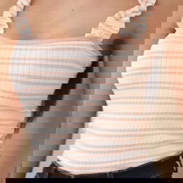 Moteriška palaidinė dryžuota iš medvilnės su elastanu šviesiai rožinė