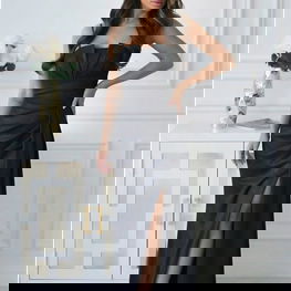 Moteriška vakarinė suknelė iš 93% poliesterio mėtininės spalvos Bicotone