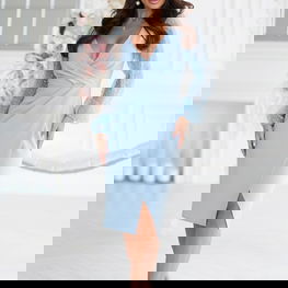 moteriška suknelė su blizgiomis rankovėmis, pamušalu Bicotone