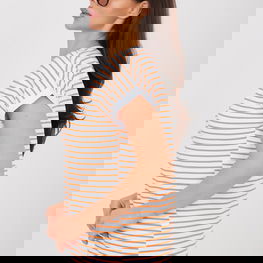 Marškinėliai V‑kaklu, dryžuoti iš medvilnės Relevance