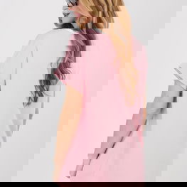 Moteriška palaidinė iš medvilnės su elastanu, trumpomis rankovėmis