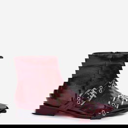 Moteriški kulkšniniai aulinukai su dirželiais ir užtrauktuku bordo spalvos Hamira