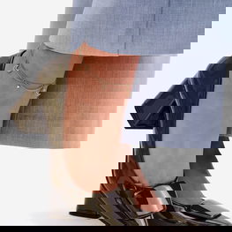 Moteriški pusbačiai su stulpeliu kulnu tamsiai žali Isoline