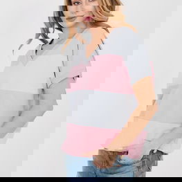 Moteriška palaidinė iš medvilnės su plačiomis juostomis Relevance