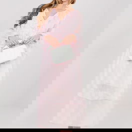 Dieninė midi suknelė iš viskozės su pūstomis rankovėmis Italy Moda