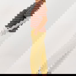 Moteriškos treninginės kelnės aukštu liemeniu iš viskozės Italy Moda