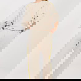 Moteriškas laisvalaikio komplektas iš poliesterio ir viskozės su juostomis