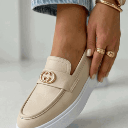 Moteriški mokasinai su platforma iš natūralios odos Vinceza