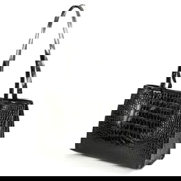 Moteriška rankinė per petį iš natūralios odos, juoda Solier