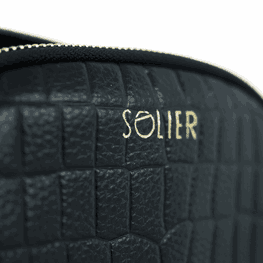 Moteriška rankinė iš natūralios odos juoda Solier FL58 FIRA